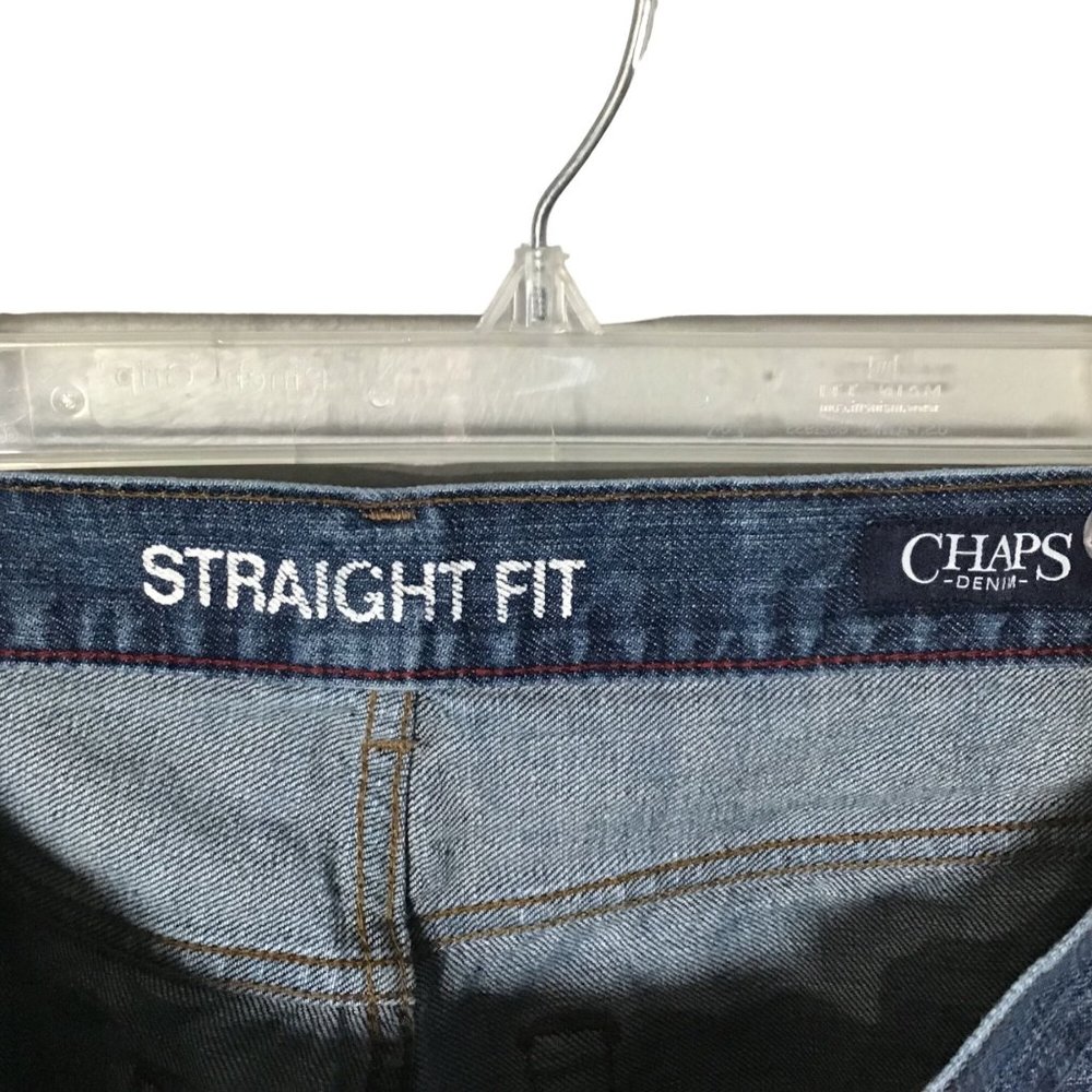Chaps Jeans Mens Measures 32x29 Straight Fit Whisker Front Medium Wash Denim - Picture 4 of 4